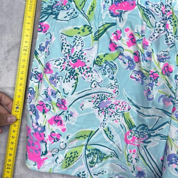 Lilly Pulitzer Women’s Shorts Sz XS Floral Print Blue Pink Green Stretch Cotton - Picture 9 of 9